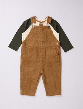 Teeny Weeny Dungaree & Tee, 2-Piece Set, Tea Stain product photo