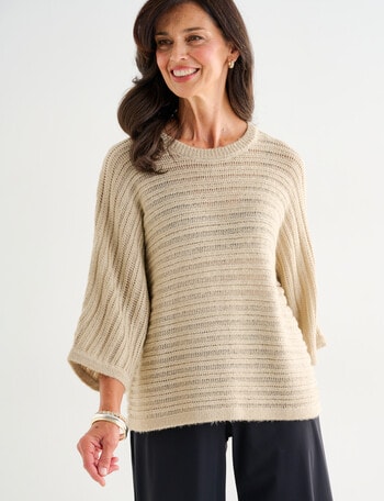 Ella J Metallic Knit Jumper, Gold product photo
