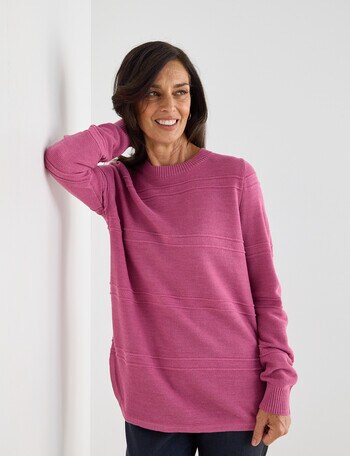 Ella J Textured Crewneck Jumper, Quartz product photo