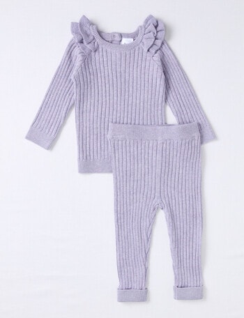 Teeny Weeny Swan Song Knit Top & Pant, 2-Piece Set, Lilac product photo