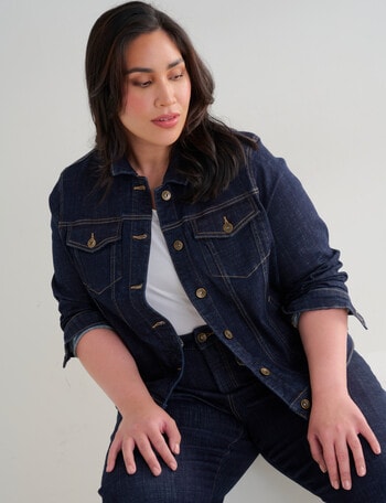 Denim Republic Curve Denim Jacket, Rinse Wash product photo