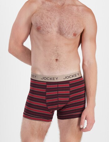 Jockey No Ride Up Cotton Stripe Trunk, 2-Pack, Ruby Spice product photo
