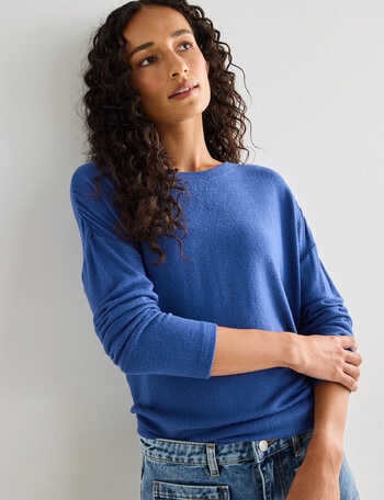 Zest Supersoft Brushed Crew Tee, True Navy product photo