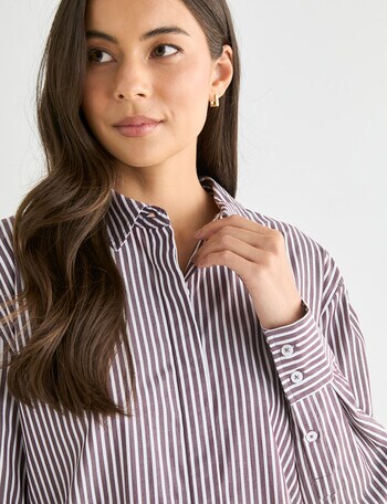 Whistle The Perfect Shirt Stripe, Dark Cherry product photo