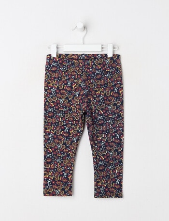 Teeny Weeny Swan Song Play Time Fleece Floral Legging, Midnight product photo