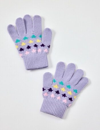 Mac & Ellie Jacquard Star Glove, Lilac product photo