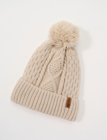 Mac & Ellie Fleece Lined Beanie, Oat product photo