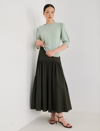 State of play Ivy Maxi Skirt, Dark Green product photo