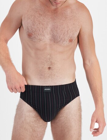 Jockey Sports Stripe Brief, 2-Pack, Regency Stripe Black product photo