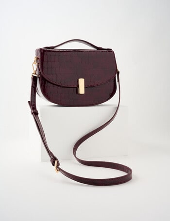 Whistle Faux Croc Crossbody Bag, Cherry Lacquer product photo