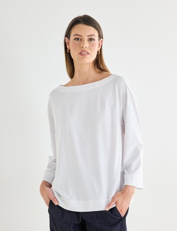 Jigsaw Frame Knit Tee, White product photo