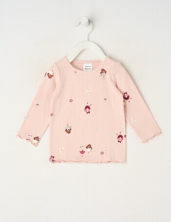 Teeny Weeny Swan Song Play Long-Sleeve Rib Fairy Tee, Pink product photo