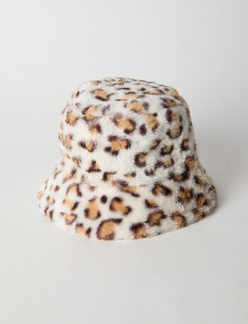 Mac & Ellie Leopard Bucket Hat, Cream product photo