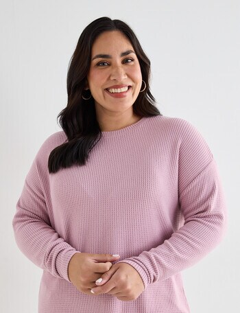 Studio Curve Supersoft Eyelet Crew Top, Blush product photo