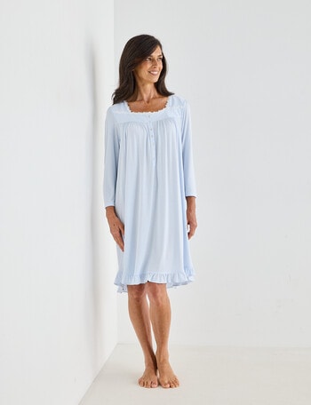 Ruby & Bloom Daisy Trim Nightie, Blue Stripe, 10-26 product photo
