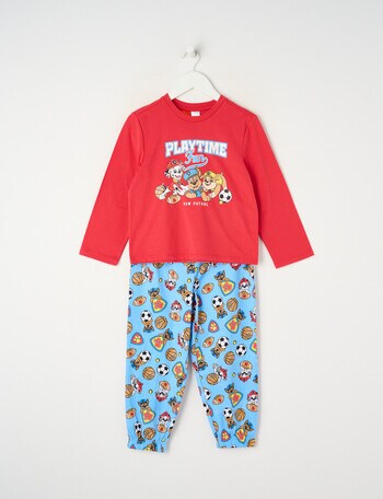 Licensed Paw Patrol Playtime Fun Long Sleeve PJ Set, Red, 2-6 product photo