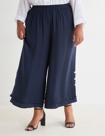 Studio Curve Layered Crop Pant, Navy product photo