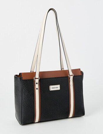Pronta Moda Mama Tri-Colour Tote Bag, Black, Brown & Cream product photo