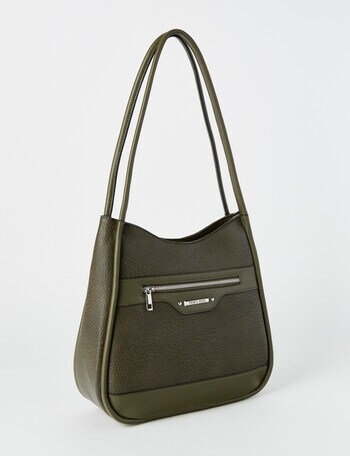 Pronta Moda Piped Shopper Bag, Olive product photo