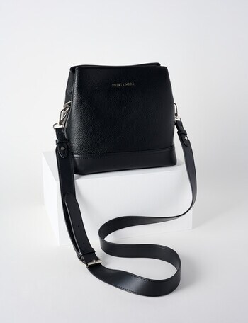 Pronta Moda Pebble Look Crossbody Bag, Black product photo