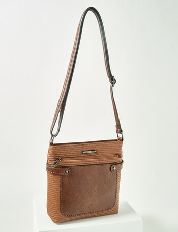 Pronta Moda Seagrass Crossbody Bag, Tan product photo