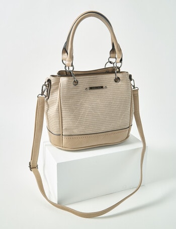 Pronta Moda Multi Compartment Shopper Bag, Bone product photo