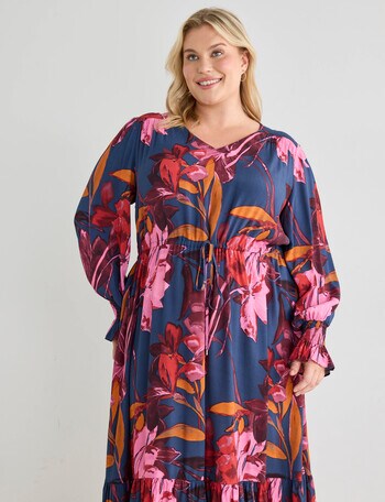 Studio Curve Floral Print Maxi Dress, Pink product photo