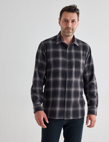 Chisel Flannel Long Sleeve Shirt, Black product photo