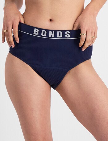 Bonds Bloody Comfy Undies Retro Rib Hi Hi Mod Brief, Blue Enigma product photo