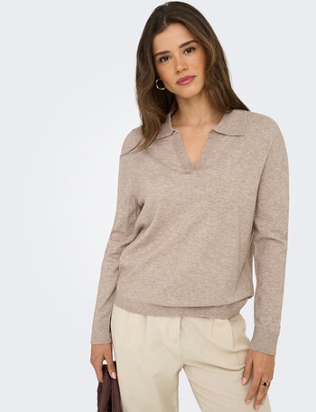 ONLY Ibi Long Sleeve Pullover, Silver Mink Marle product photo