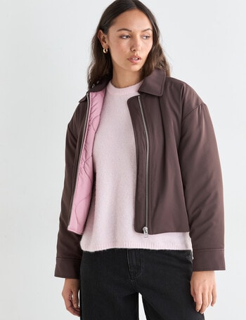 Mineral Kat Cropped Bomber, Ground Coffee product photo