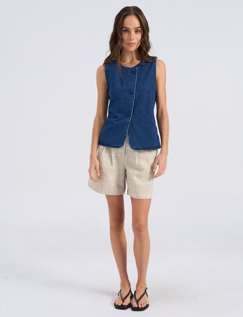 Vero Moda Mindy Denim Waistcoat, Dark Blue product photo