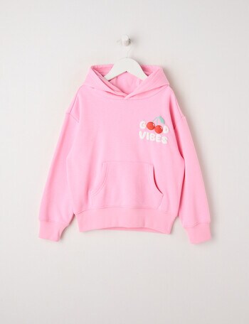 Mac & Ellie Cherry Vibes Pull On Hoodie, Pink Sugar product photo