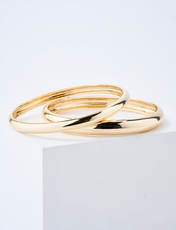 Whistle Solid Bangle Set, 2-Pack, Gold Tone product photo