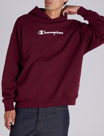 Champion Puff Script Hoodie, Maroon product photo