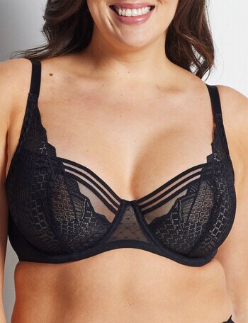 Perfects Epic Lace Underwire Bra, Black, D-G product photo