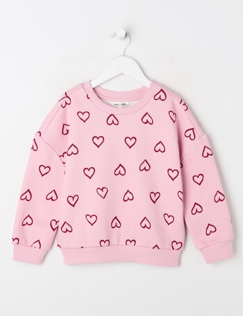 Mac & Ellie Hearts Crew Neck Sweatshirt, Dusk product photo