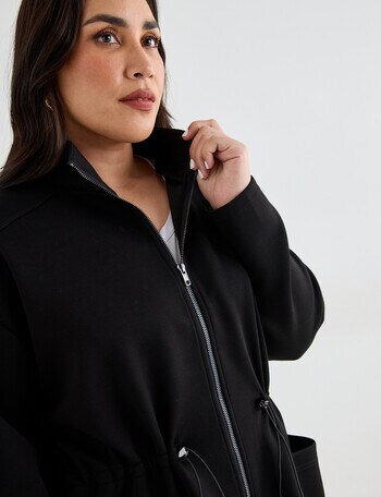 Studio Curve Knit Jacket with Drawcord, Black product photo