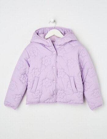 Mac & Ellie Quilted Daisy Hooded Jacket, Lilac product photo