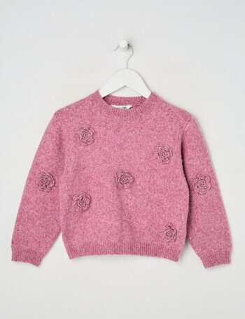 Mac & Ellie Flower Jumper, Plum Marle product photo