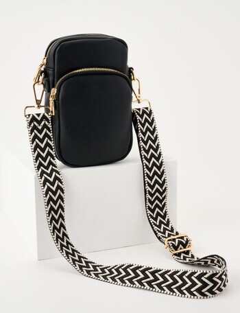 Boston + Bailey Zip Crossbody Bag, Black product photo