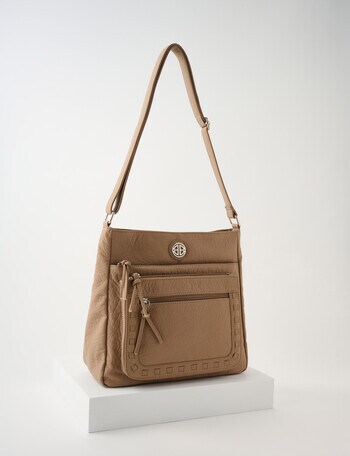 Boston + Bailey Zips Shoulder Bag, Taupe product photo