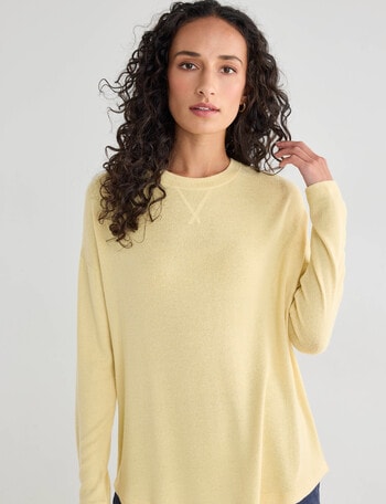 Zest Supersoft Brushed Crew Tee, Lemon product photo