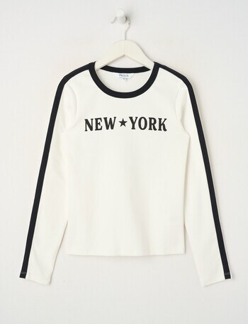 Switch Ringer Long Sleeve Tee, White product photo