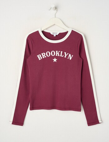 Switch Ringer Long Sleeve Tee, Red Velvet product photo