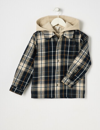 Mac & Ellie Check Shacket, Navy product photo