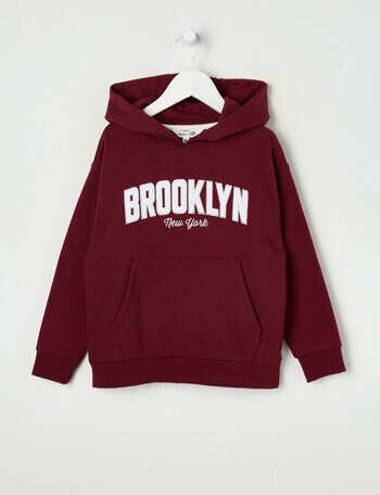 Mac & Ellie Oversize Brooklyn Hoodie, Burgundy product photo