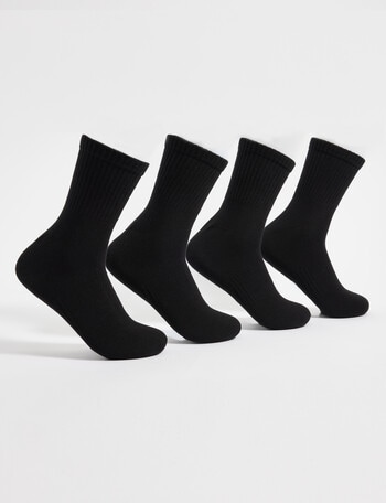 Gym Equipment Viscose Rayon from Bamboo Quarter Crew Sock, 4-Pack, Black product photo