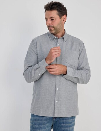 Chisel Mini Check Long Sleeve Shirt, Khaki product photo