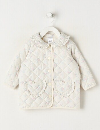 Teeny Weeny Butterflies & Bows Floral Jacket, Cream product photo